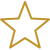Golden five-pointed star icon with an outline design.